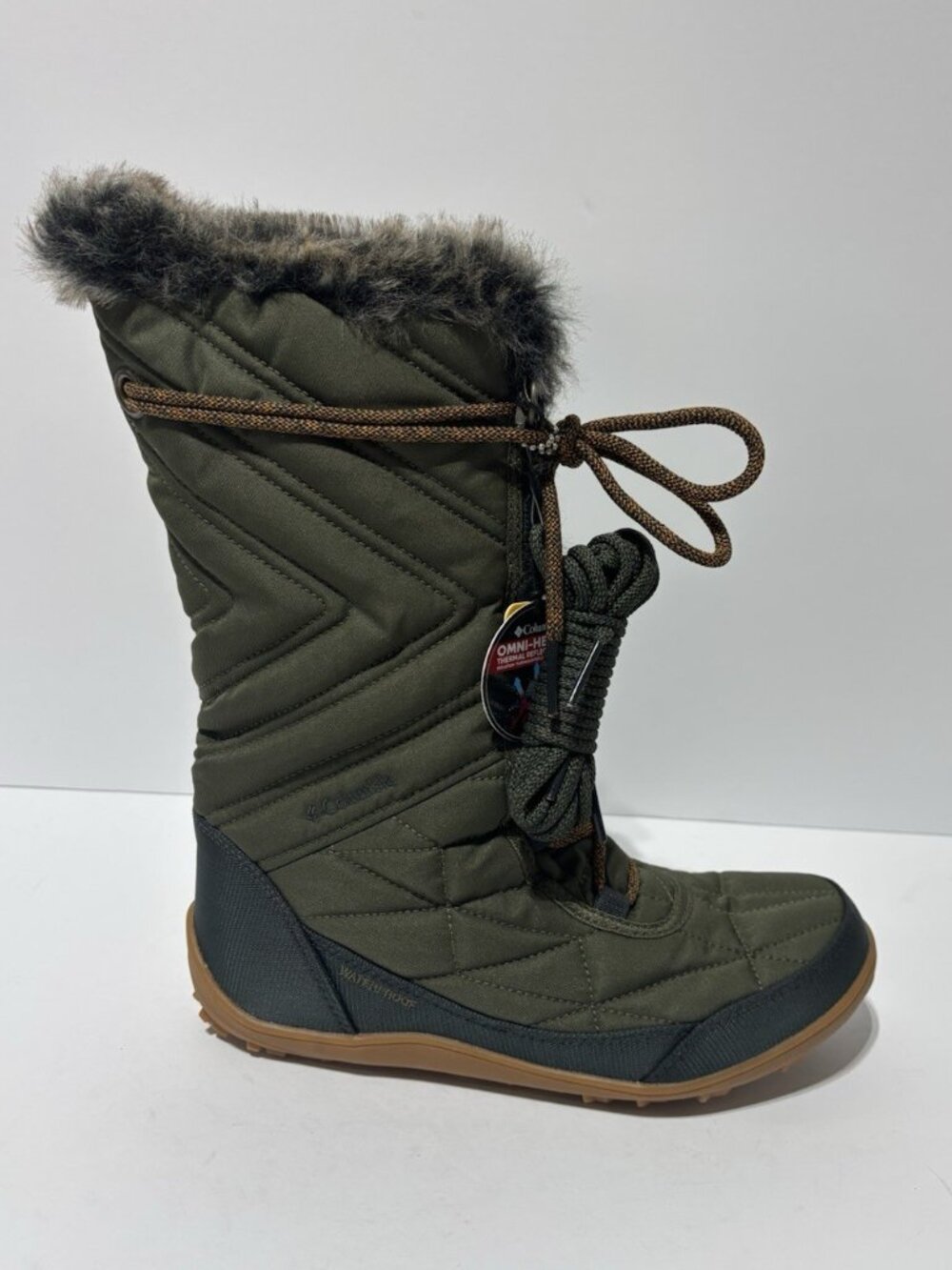 Columbia Women’s Minx Mid III Green Waterproof Winter Boots, Size 8 M